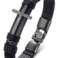 Metallist ristiga nahast käepael