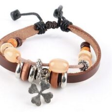 Nahast ja nöörist käepael, pruun