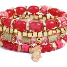 Kuldsete ja roosade käevõrude komplekt