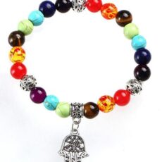 Värviliste kividega käevõru Hamsa