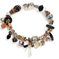 Helmestega käevõru, must