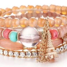 Beezide kivikeste ja kuldsete detailidega naiste käevõru