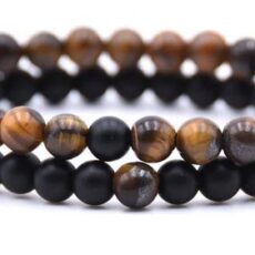 Mustade kiviste & tiigrisilmast käevõrud