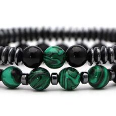 Must kivikestega käevõru malahhiidiga