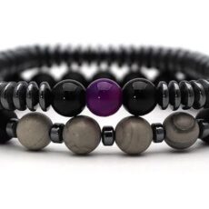 Must kivikestega käevõru, lilla