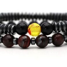 Must kivikestega käevõru, kollane