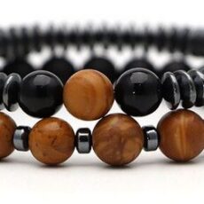 Must kivikestega käevõru, pruun