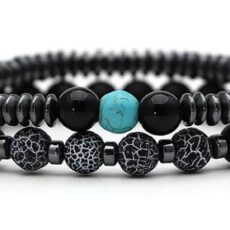 Must kivikestega käevõru, türkiissinine