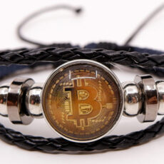 Krüptovaluuta tähisega nahast käepael, bitcoin #2